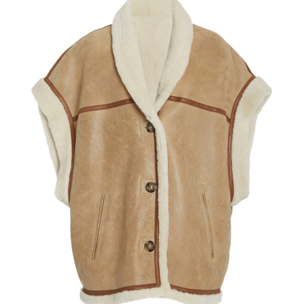 Isabel Marant Étoile Adelia Oversized Shearling Vest *NEW*